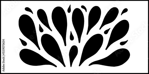 Minimalist black and white raindrop surface texture design for modern art concepts