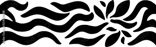 Retro wave pattern in minimalist black and white design for artistic decor