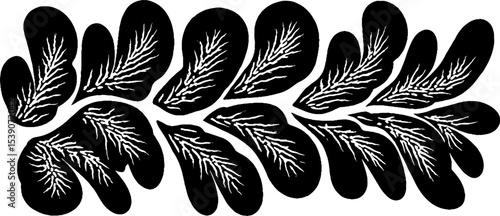 Elegantly detailed fig leaf border design inspired by acropolis architecture