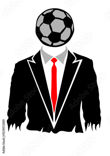 football costume cravate dechire ballon tete logo club