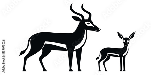 Majestic Impala and Springbok Elegant Wildlife Silhouette Art