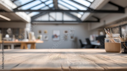 Wallpaper Mural Modern workspace with clean lines and natural light, embodying simplicity and productivity. Torontodigital.ca