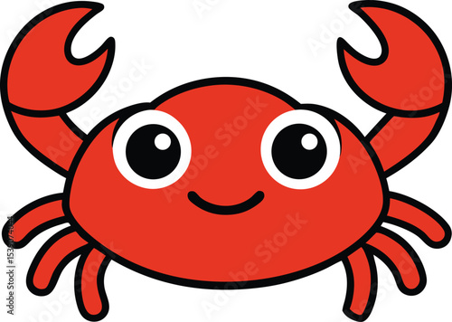  crab icon clipart vector on transparent background
