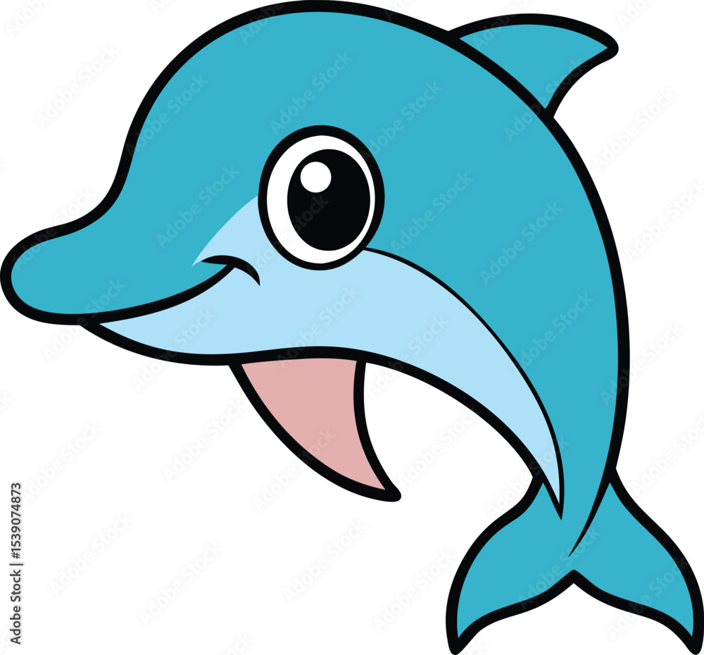 Naklejka premium dolphin icon clipart vector on transparent background 