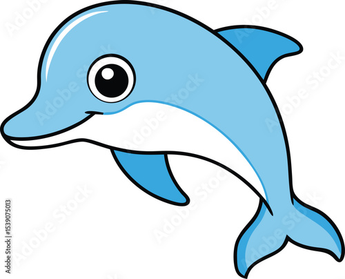 dolphin icon clipart vector on transparent background
