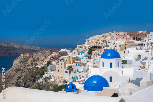 Картината върху платно oia village santorini greece