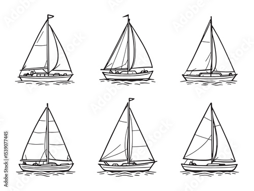 sailboat minimal line art design