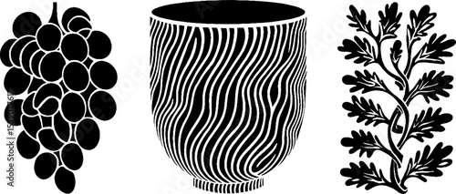 Dionysus cup with grape cluster and vine inspired design for wine enthusiasts