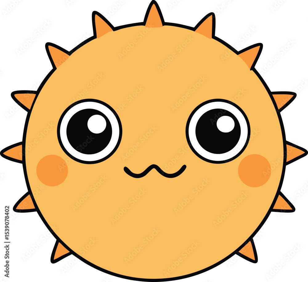 Obraz premium pufferfish head icon clipart vector on transparent background 