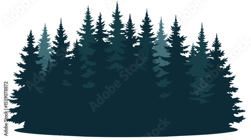 Forest silhouette trees vector isolated