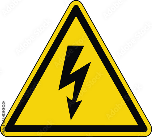 High voltage sign. warning sign, electrical hazard sign. Vector illustration. 