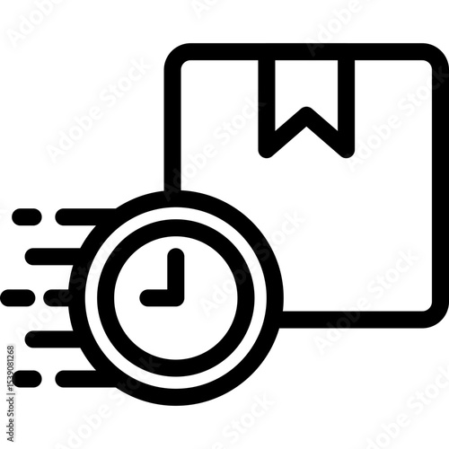 Parcel timer single icon vector illustration