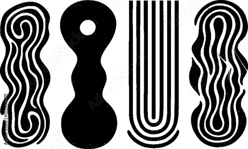 Abstract set with musical and artistic elements for creative design