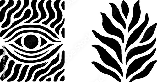 Oracle eye and laurel leaf illustration for mystical prophecy design