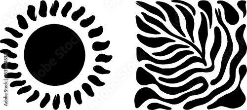 Abstract set of orbit shapes and disconnected dot patterns for creative design
