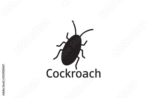 Cockroach lice silhouette on white background.01