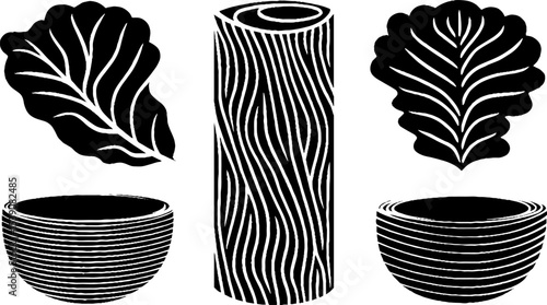 Delicious spring roll and dipping sauce accompanied by fresh lettuce illustrations