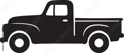pickup truck silhouette logo design vector illustration.