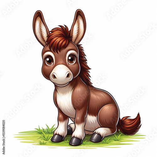 Donkey cartoon vector illustration isolated