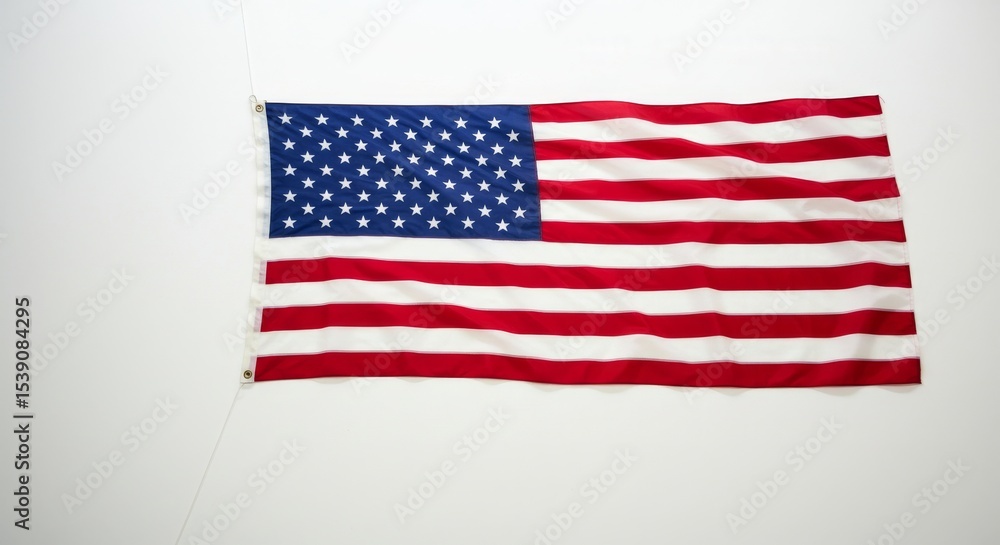 Fototapeta premium American flag waving against a neutral background 