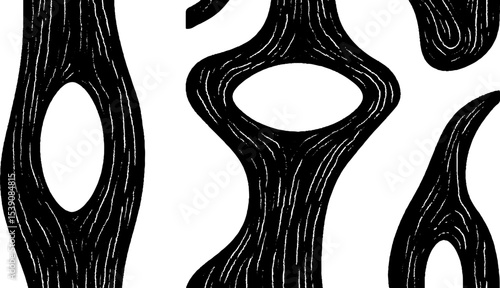 Minimalist black and white abstract tree bark texture for design