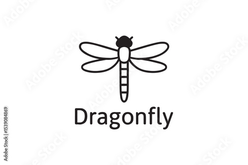 Dragonfly lice silhouette on white background.01