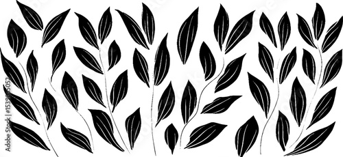 Minimalist black and white wheat field pattern for elegant design and decor