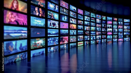 Display of Digital Content: A captivating array of screens displaying diverse digital content. It encapsulates the visual experience of multimedia.