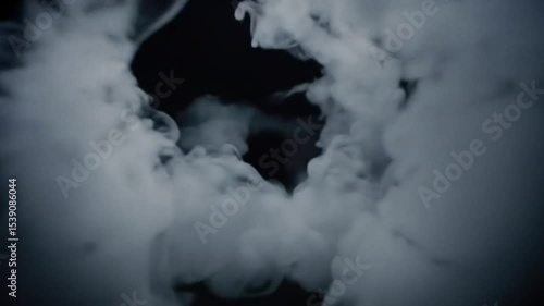 Abstract smoke swirls on black background