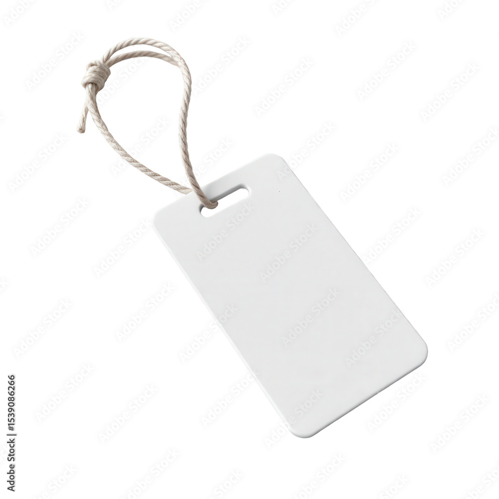Fototapeta premium Blank identification tag on a simple white background ready for customization or labeling in various applications