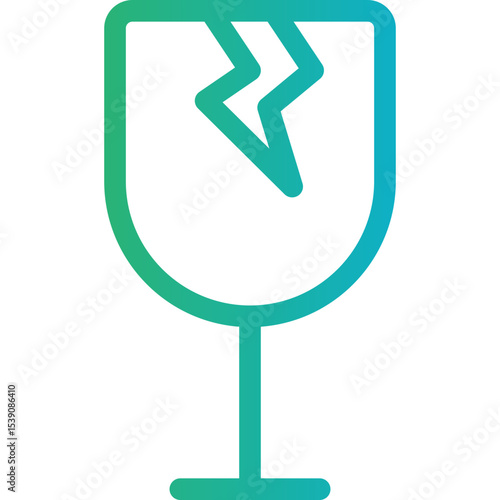 Broken glass single icon vector illustration