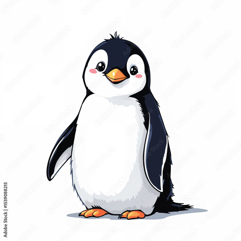 Obraz premium Emperor Penguin cartoon vector illustration isolated