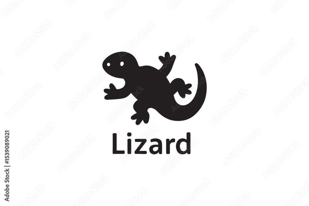 Obraz premium Lizard silhouette on white background.01