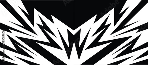 Dynamic multicoloured backdrop featuring jagged spikes and chaotic zigzag patterns