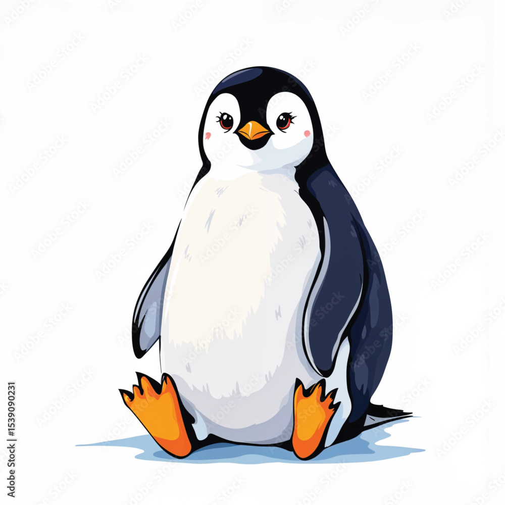 Obraz premium Emperor Penguin cartoon vector illustration isolated