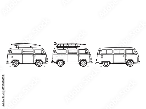 Van transport line icon vector