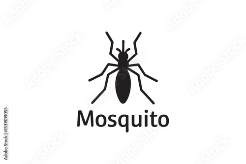 Mosquito silhouette on white background.01