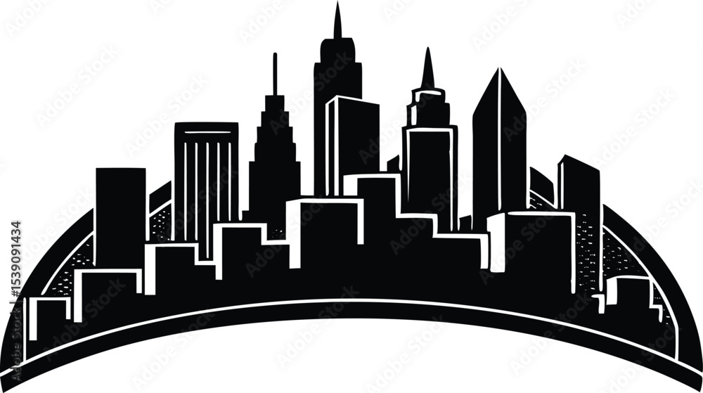 Fototapeta premium city skyline silhouette on white background