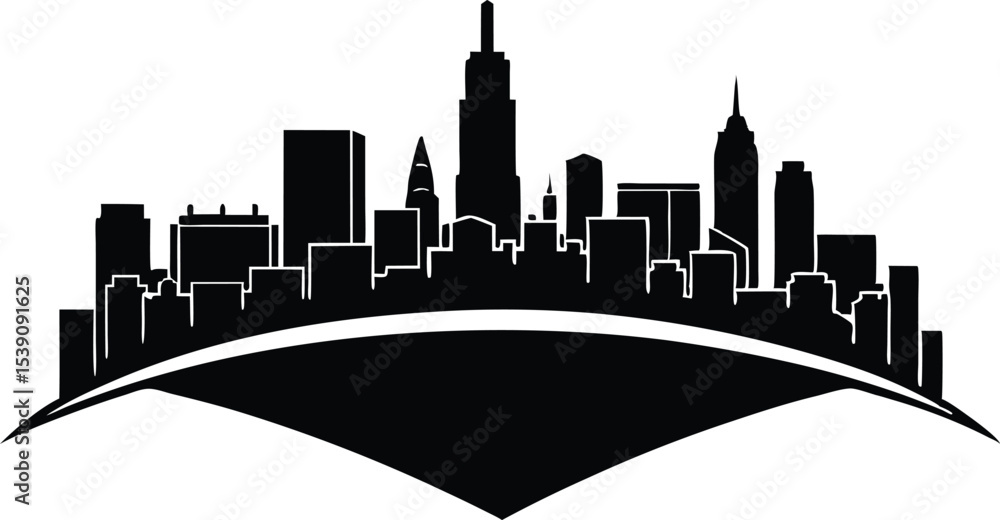 Fototapeta premium city skyline silhouette on white background