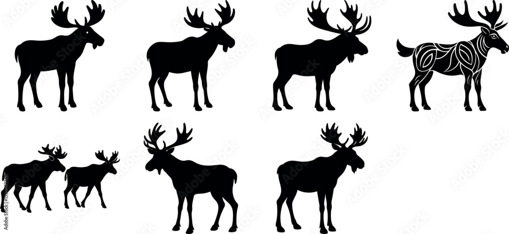 Fototapeta premium abstract-moose-silhouette-design-on-white-background
