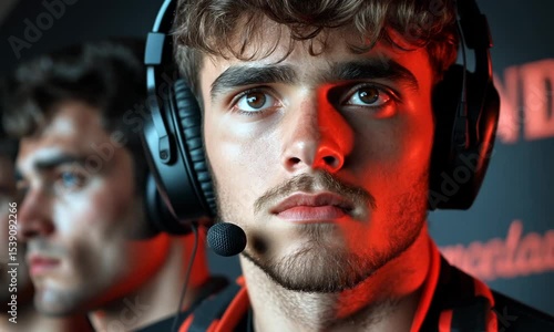 Intense focus during race preparations at the motorsport event in a dynamic team environment