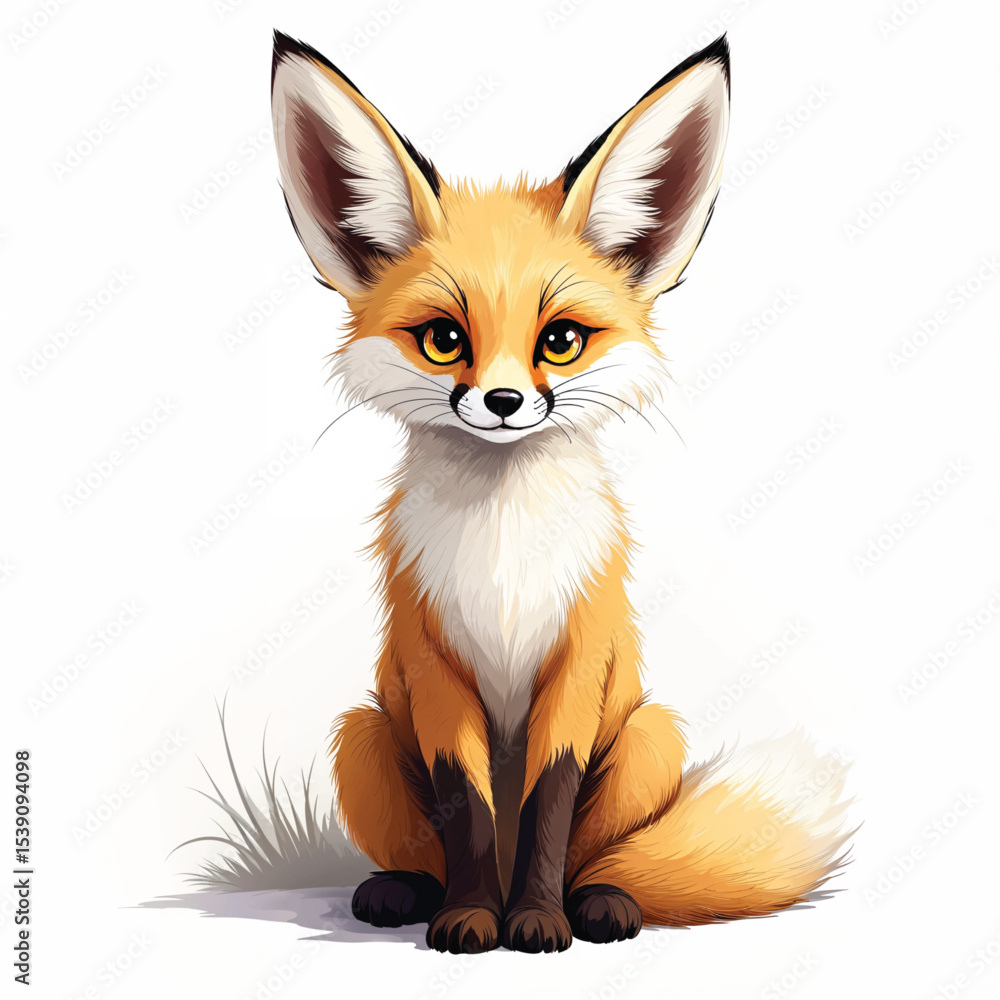 Obraz premium Fennec Fox cartoon vector illustration isolated