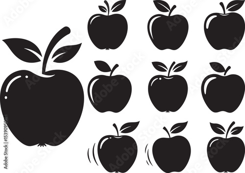 Classic Apple Chunky Silhouette vector illustration