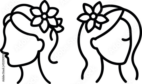 Abstract Line Art Female Portrait