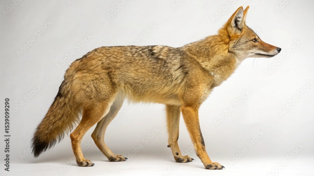 Obraz premium Golden Jackal on studio background