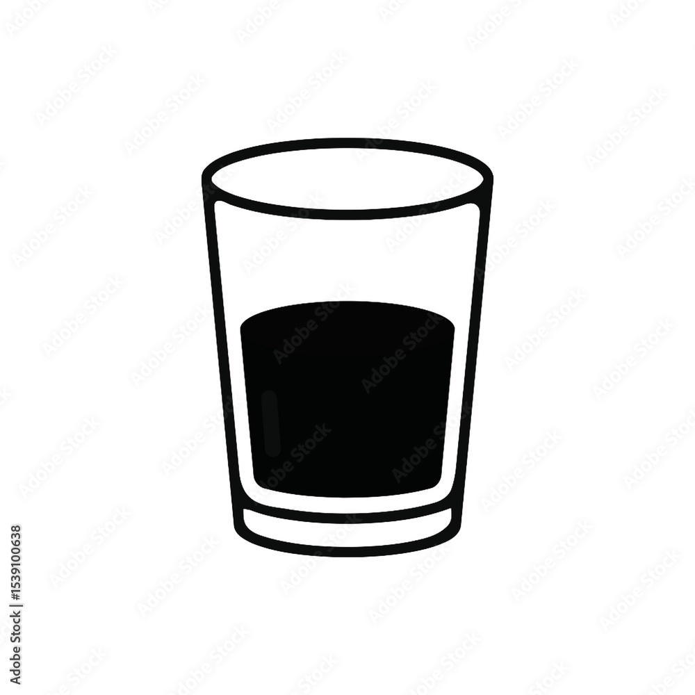 Black and white clip art silhouette of a shot glass filled with liquid. Ideal for bar, drink, and party themes. Perfect for designs needing a minimalist, iconic beverage symbol. Black and white clip art silhouette of a shot glass filled with liquid. Ideal for bar, drink, and party themes. Perfect for designs needing a minimalist, iconic beverage symbol.