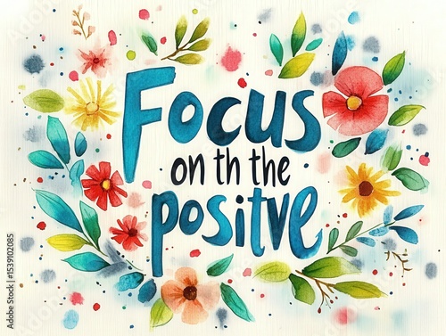 Hand-drawn Quote Encourages Positivity With Colorful Floral Design