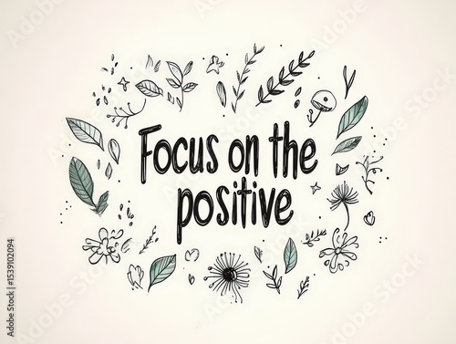 Hand-drawn Quote Encouraging Positivity With Detailed Illustrations