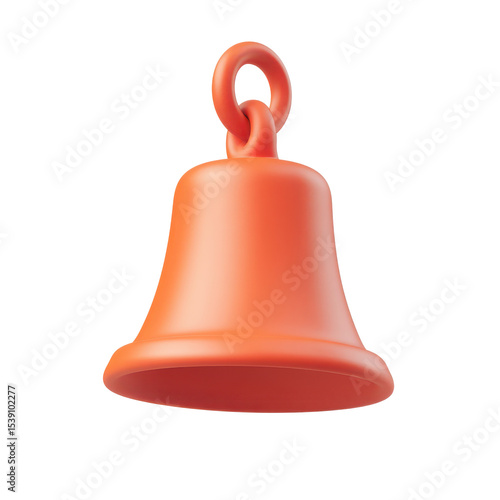 Orange cartoon bell isolated on transparent background