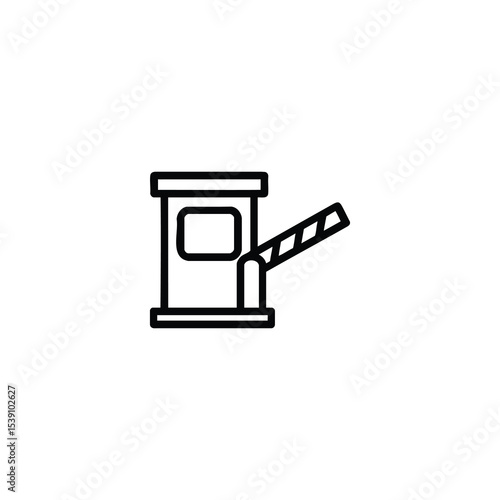 Border Control Post Gate Icon Vector